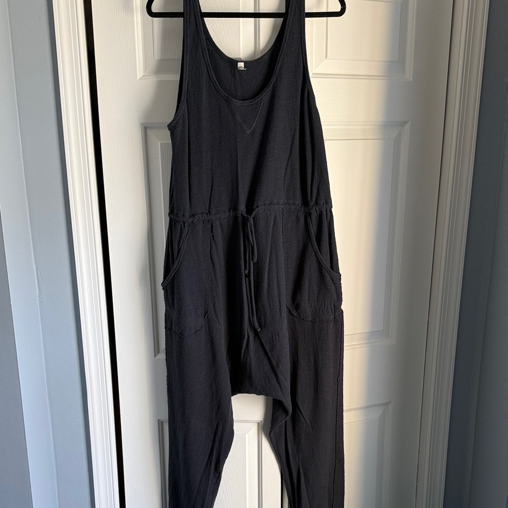 Free People Navy Jumpsuit